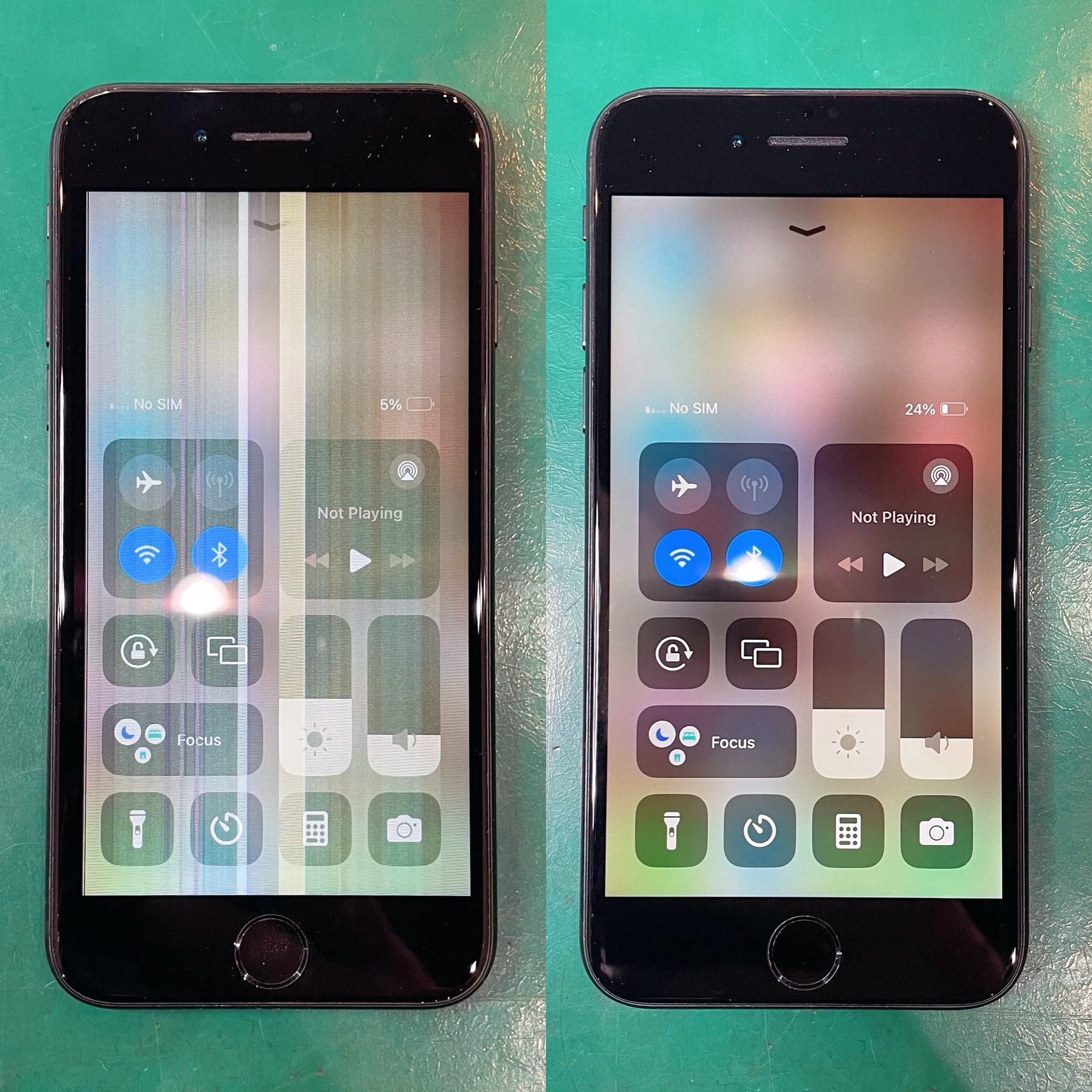 iPhoneSE2の液晶破損修理 Before After