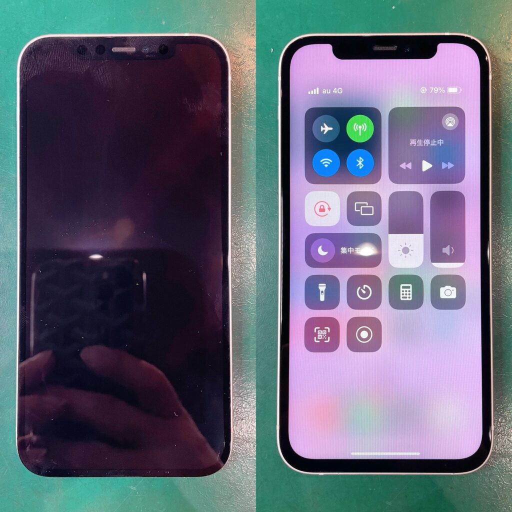 iPhone12の液晶表示不能修理 Before Afte