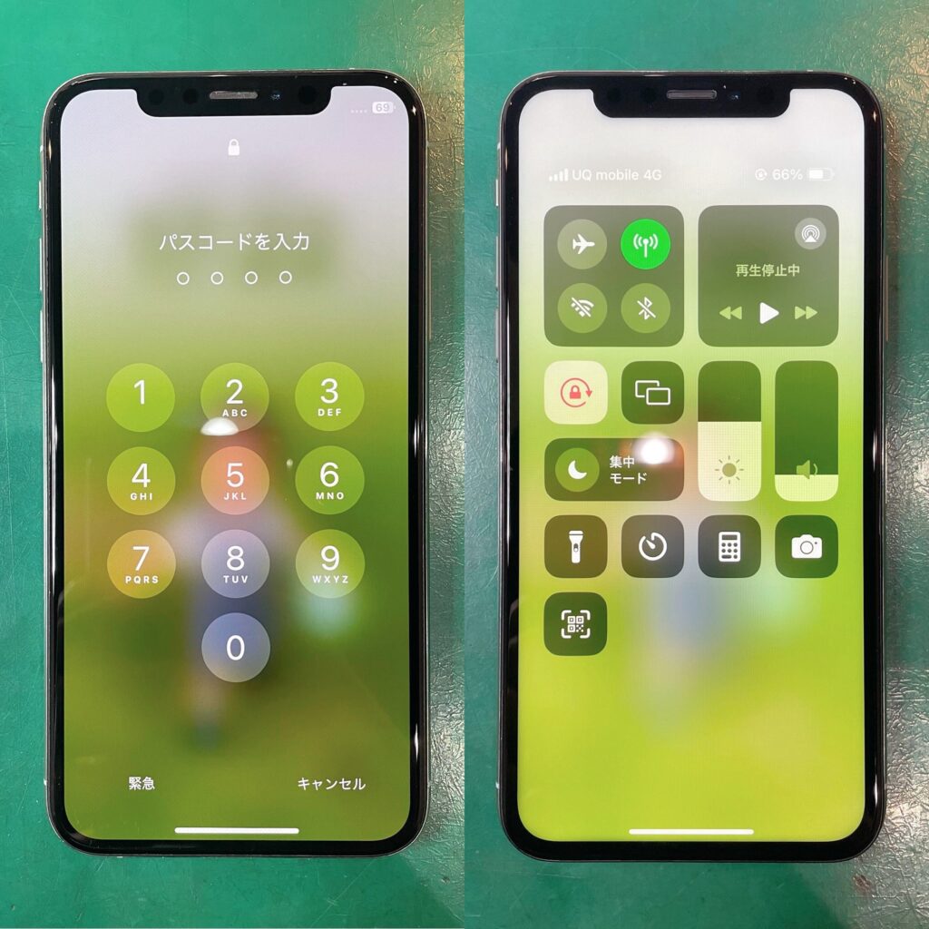 iPhoneXsの液晶破損修理 Before After